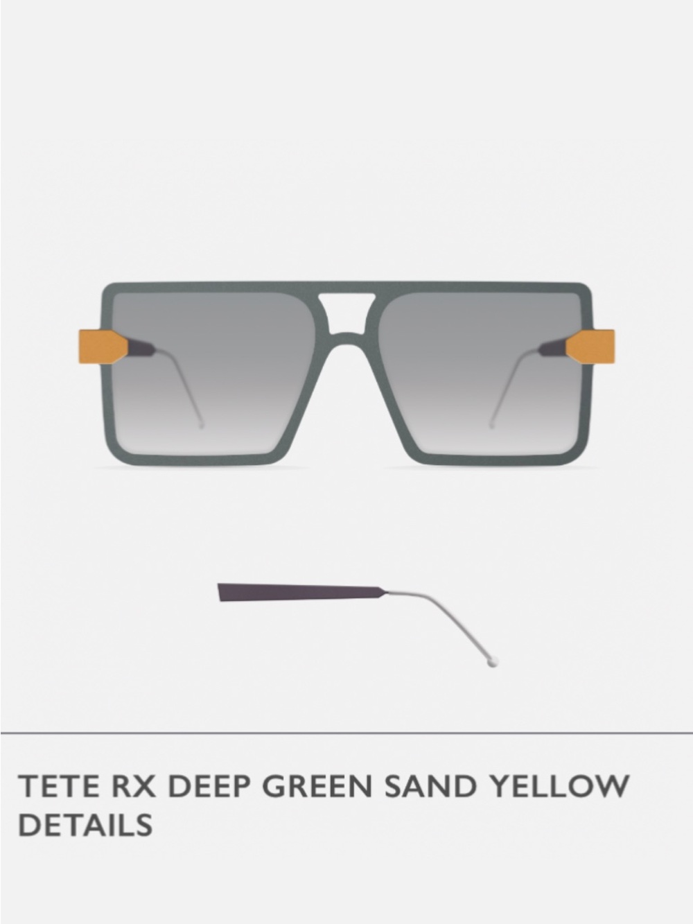 Deep Green Sunglasses with Sand Yellow Accents